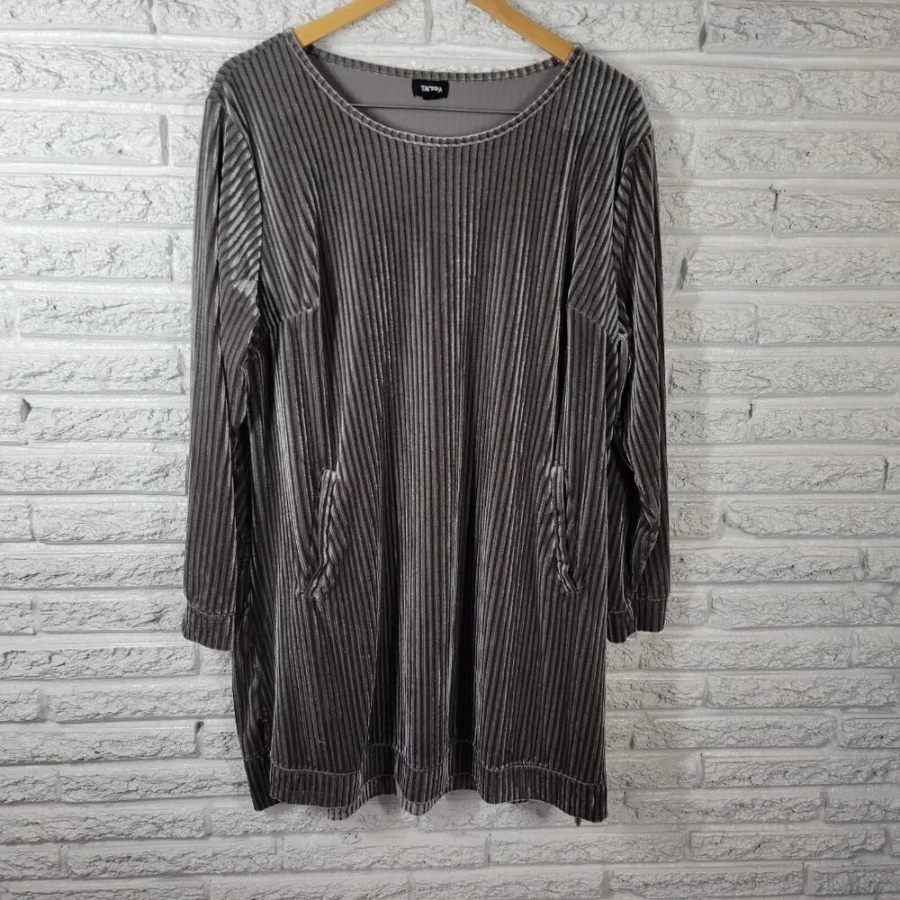 Tacera Womens Swim Coverup 2X Plus Robe Dress Gray Velour Soft Comfy SWE102E